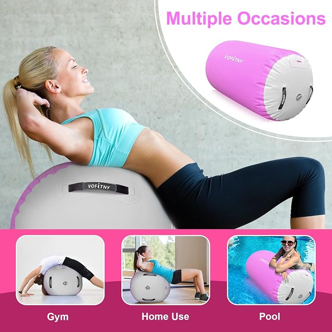 VOFiTNY Gymnastics Tumbling Equipment Air Barrel Inflatable Octagon Tumbler Roller Back-bend Trainer Cheerleading Without Pump