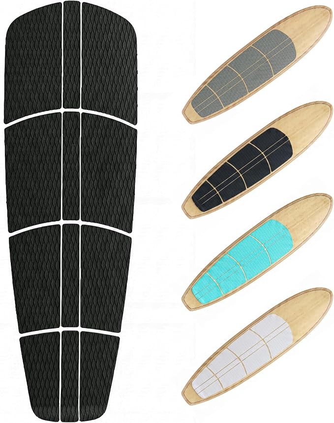 Nuanchu 12 Pcs Sup Deck Traction Pad Tail Pads Skid Proof for Stand up Paddle Board Long Board Surfboard Performance EVA 23.62 x 11.5 x 2 Inches