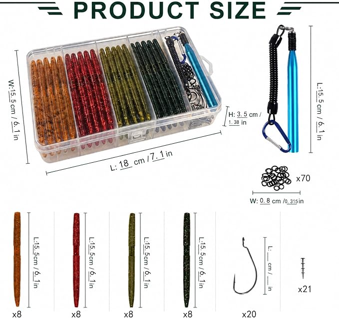 Crappie Fishing Lures Kit, 75/128/144Pcs Tube Lures Jigs Soft Plastic Baits | Includes Tube Lures, Jig Heads, Grub Worms & Swimbaits with Tackle Box for Bass, Trout, Freshwater & Saltwater Fishing