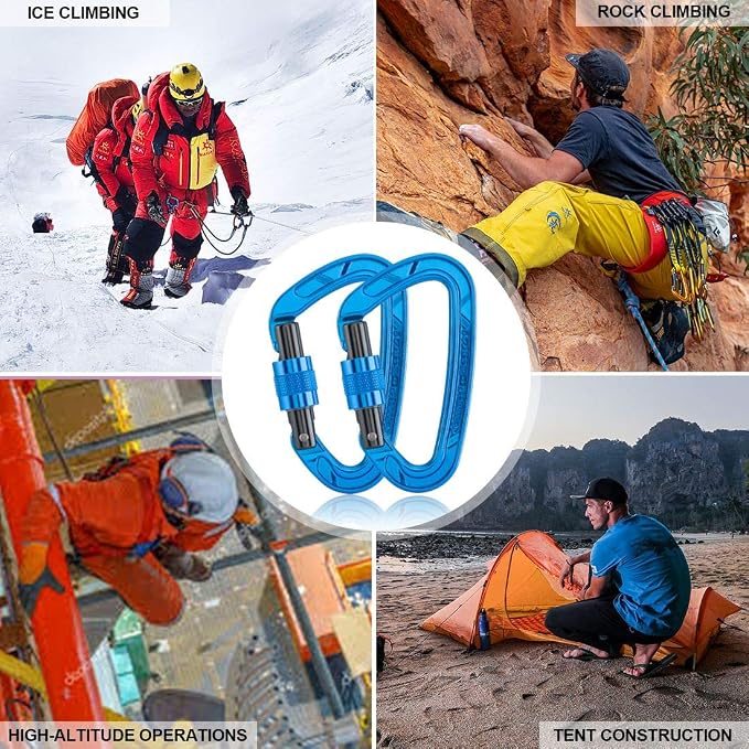 KAILAS Locking Carabiner CE Certified Oval Constructed Rock Climbing Mountaineering Rescure Standard Alumimun 25KN