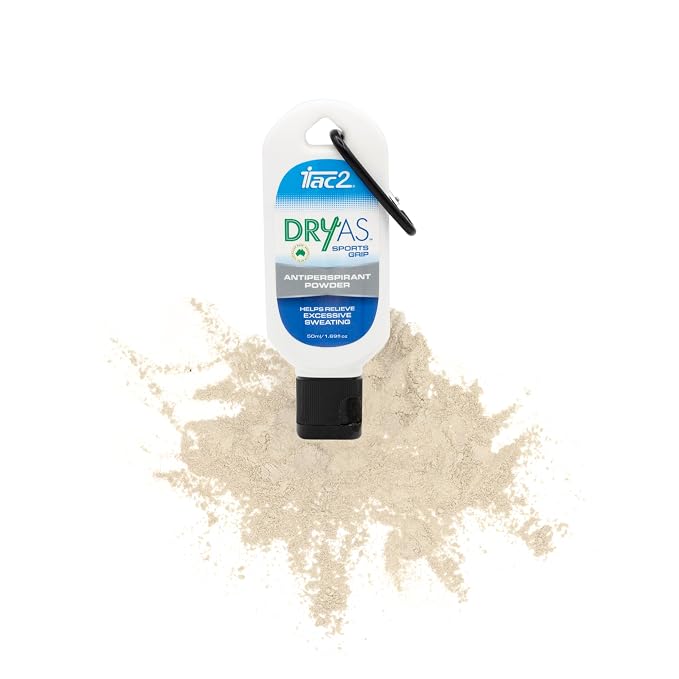 iTac2 DryAS Powder - 50ml - anti sweat - sports grip powder for climbing, pickleball, grip aid