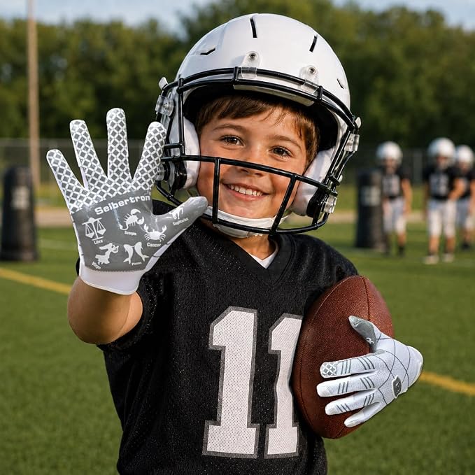 Seibertron Pro 3.0 Twelve Constellations Elite Ultra-Stick Football Receiver Gloves | Super Sticky Grip for Youth Kids Boys 8-12 Girls & Adult Men & Women, Perfect Sports Gift