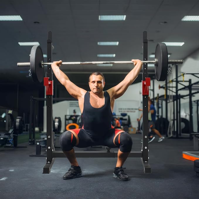 Multi-Function Squat Press Barbell Rack Stand, Height Adjustable Barbell