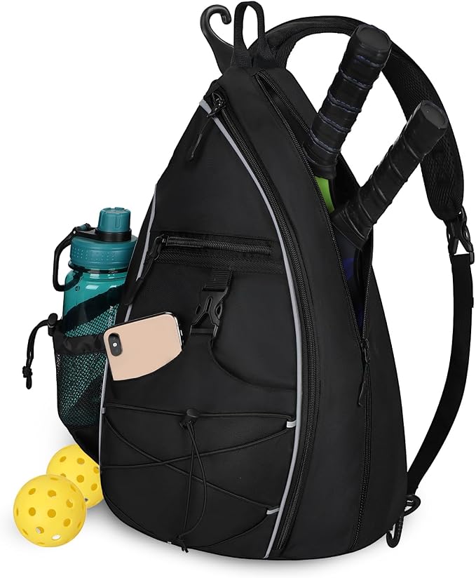 Goloni Pickleball Sling Bag for Men Women, Lightweight Pickleball Backpack with Fence Hook
