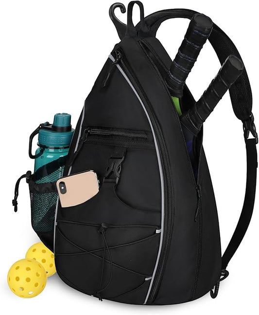 Goloni Pickleball Sling Bag for Men Women, Lightweight Pickleball Backpack with Fence Hook