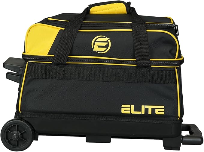 ELITE Basic Bowling Bag Double (2) Ball Roller with Rolling Wheels