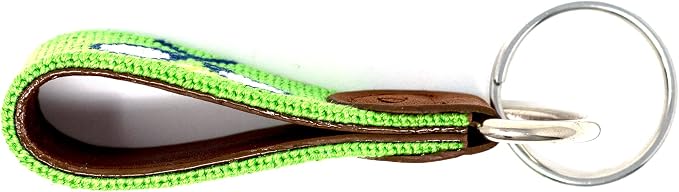 Leather Hand-Stitched Needlepoint Key Fob or Key Chain