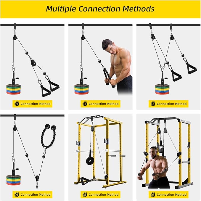 LAT Pulldown Pulley System for Home Gym Cable Machine Pulley Attachment Set Power Cage Weight Lifting Workout Kit
