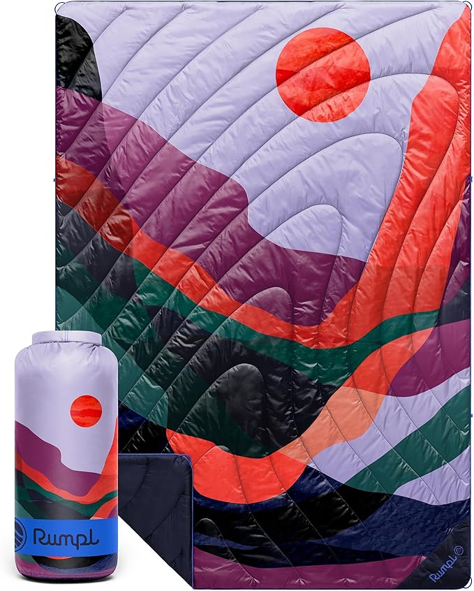 Rumpl Original Puffy 1-Person Blanket for Camping and Outdoors, Valley Dusk