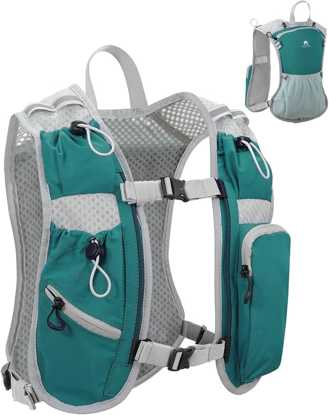 Running Vest for Women and Men, Hydration Running Backpack, Runners Vest, Hydration Vest, with Front Phone Holder, Adjustable Chest and Waist Strap