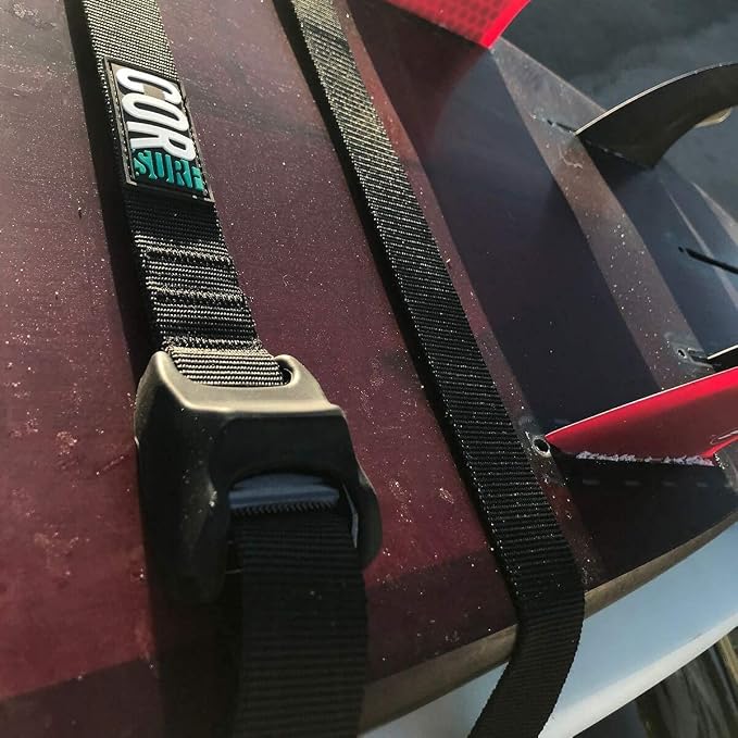 Aero Roof Rack Pads and Premium Scratch Resistant Silicone Buckle Tie Down Straps for Surf, SUP, Kayak and Canoe (28" Large) by COR Surf