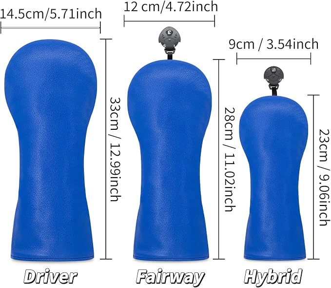 Golf Accessories Golf Club Covers for Driver, Fairway, Hybrids - Golf Driver Headcover/Golf Fairway Wood Head Cover/Hybrid Headcover for Men/Women Golfer