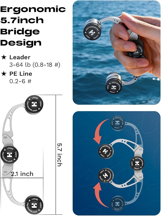 HOOK-EZE FG Knot Tying Tool and Knot Puller Tying Tool, Premium Fishing Gifts for Saltwater Freshwater Anglers Fishermen