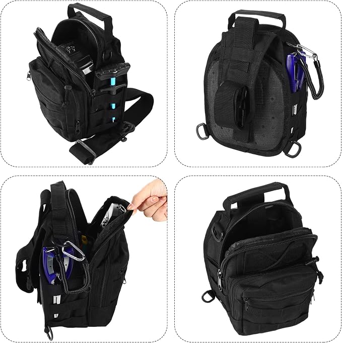 Hungdao 7 Pcs Fishing Backpack with Fishing Tool Kit Fish Gear Pliers Equipment Include Hook Remover Backpack Pliers Kit Scale Gripper Weigh Separator Fish Gifts for Men Women