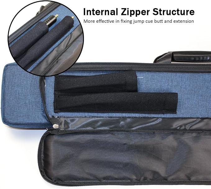 Pool Cue Case 3x4,Pool Stick Case 3 Sticks with Accessory Zipper Pockets,Cue Stick Case with Shoulder Strap Handle,Billiard Pool Cue Carrying Case with Large Front Accessory Pocket