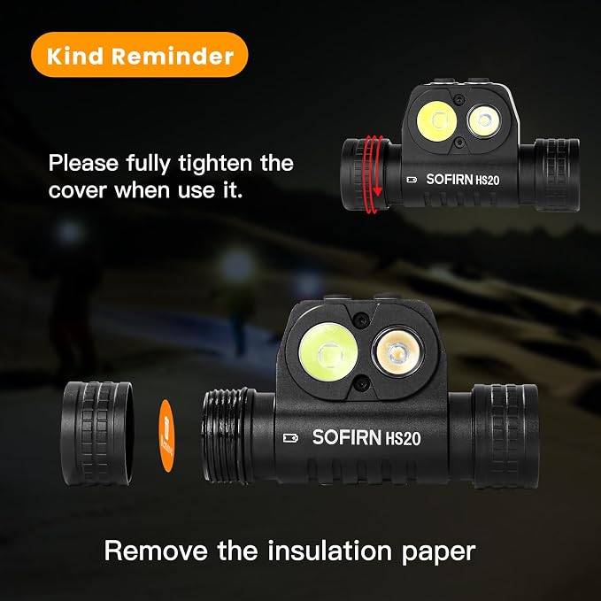 sofirn HS20 Dual Beam Headlamp, Up to 2700 Lumens LED Headlight, Independent Flood & Spot Control, USB-C Rechargeable for Hard Hat, Work, Hiking, Camping, Emergency