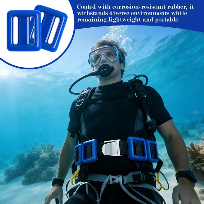 4 Pcs Scuba Weight Belt,Diving Weight Belt with Metal Block Buckle Coated Dive Weights Nylon Dive Belt Suitable for Free Diving