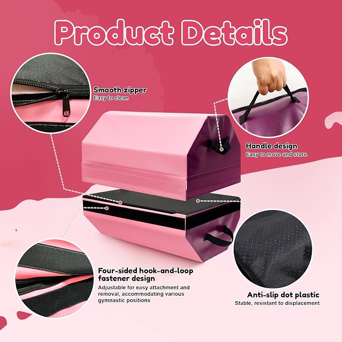 Detachable Octagon Gymnastics Mat, 17.5"x17.5"x23" Hometumbling mat, suitable for various gymnastic positions with High-Density Foam & Waterproof Cover