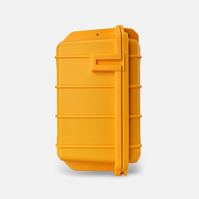 Fishing Reels Storage Case 15Inches,Heavy Duty Waterproof Fishing Wheel Protective Hard Case, Tackle Collection Holder Box, 9pcs Adjustable Shockproof Dividers (Yellow)
