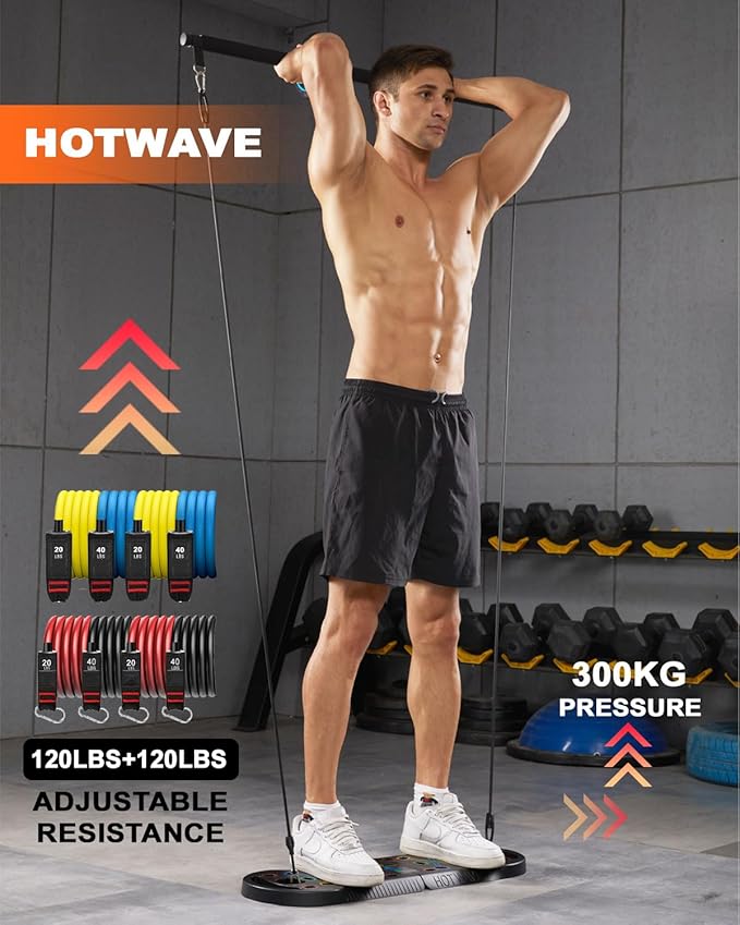 HOTWAVE Push Up Board Fitness, Portable Foldable 20 in 1 Push Up Bar at Home Gym, Pushup Handles for Floor. Professional Strength Training Equipment For Man and Women