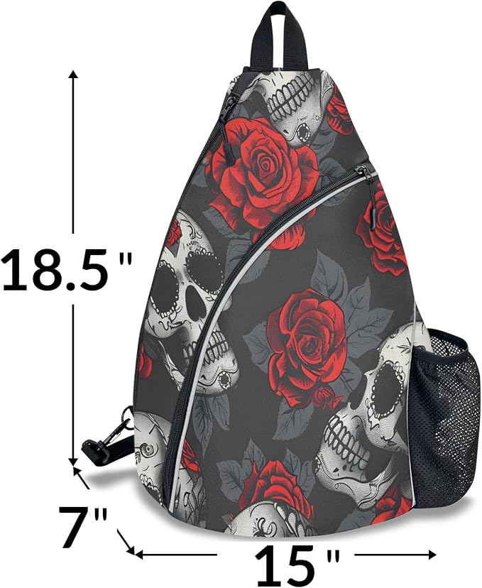 Pickleball Bag for Women Men Adjustable Crossbody Sling Backpack Hold Paddle Accessories