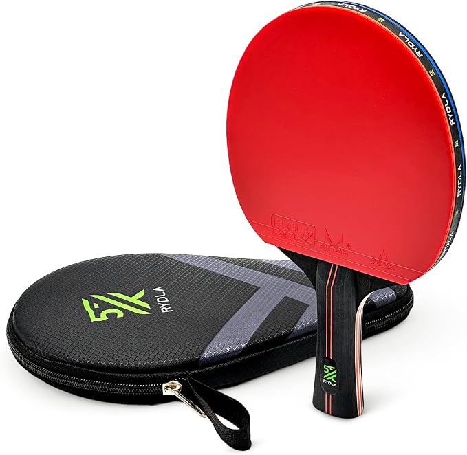 Professional Ping Pong Paddle – A Table Tennis Racket to Take Your Skill to the Next Level with Carbon Fiber Technology & Ergonomic Design – Premium Rubber & Sponge for Powerfull Speed & Spin.