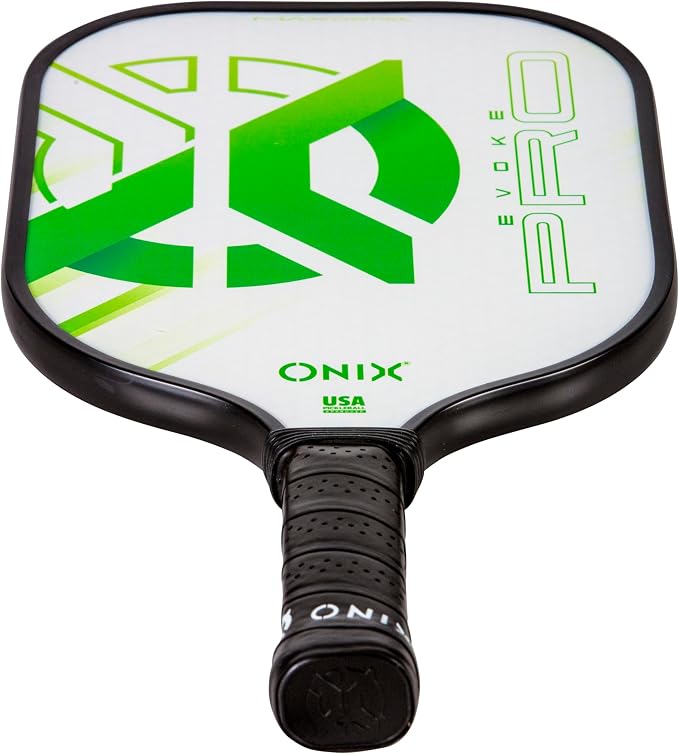 Onix Evoke Pro Composite Face Incredible Touch Maximum Control and Spin Pickleball Paddle – Polypropylene Honeycomb Core with Protective Edge Guard Widebody Shape
