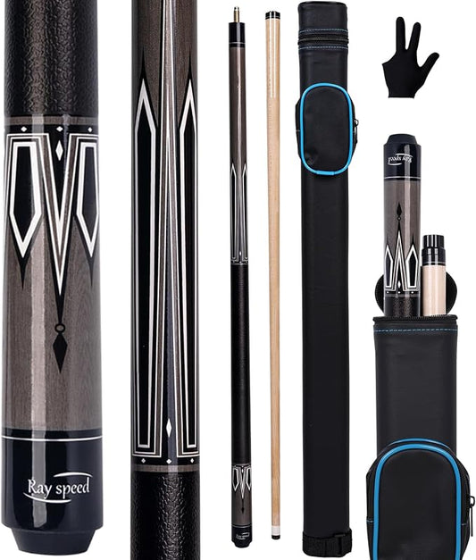 Pool Cue Stick Low Deflection Shaft Billiard Cue Stick with Hard Case 19-20 oz Professional Pool Stick
