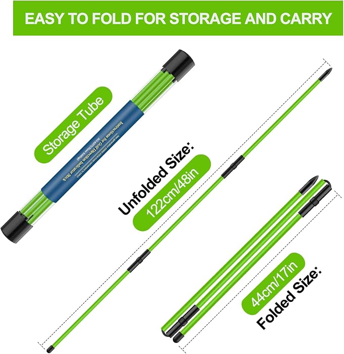 Premium Leather Alignment Stick Cover with 2-Pack 48" Collapsible Golf Alignment Sticks