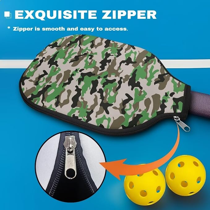 Pickleball Paddle Covers, Fits Standard Pickleball Racquets, Durable Zippered Paddle Cover Universal 8.6 x 11.4Inch
