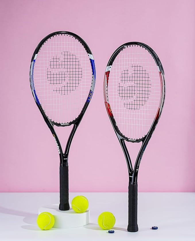Senston Tennis Rackets for Adults 27 inch Tennis Racquets - 2 Player Tennis Racket Set with 3balls,2 Grips, 2 Vibration Dampers