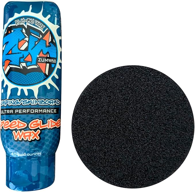 ZUMWax Surfing Skimboard Ceramic Wax, Made in USA, PFAS-Free, Ultra Performance Speed Glide, Durable Eco-Friendly, Secret Vanilla Scent, ANY Temperature Use, Maximum Speed on Sand & Water, 4.5 oz