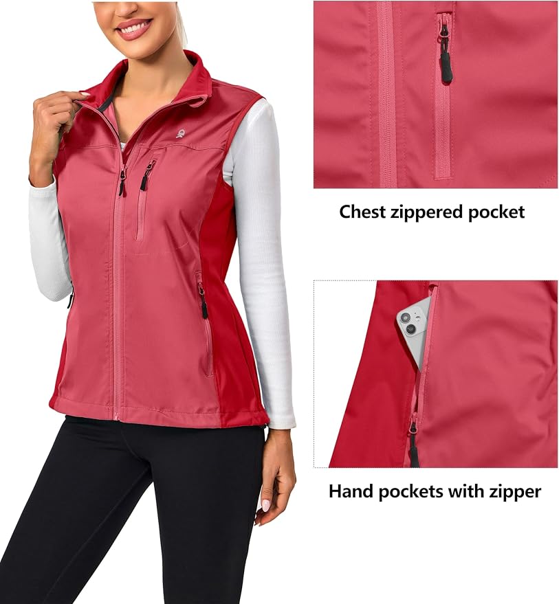 Little Donkey Andy Lightweight Cycling Vest Windproof Sleeveless Jacket for Women Water-Repellent Stretch Vest for Running