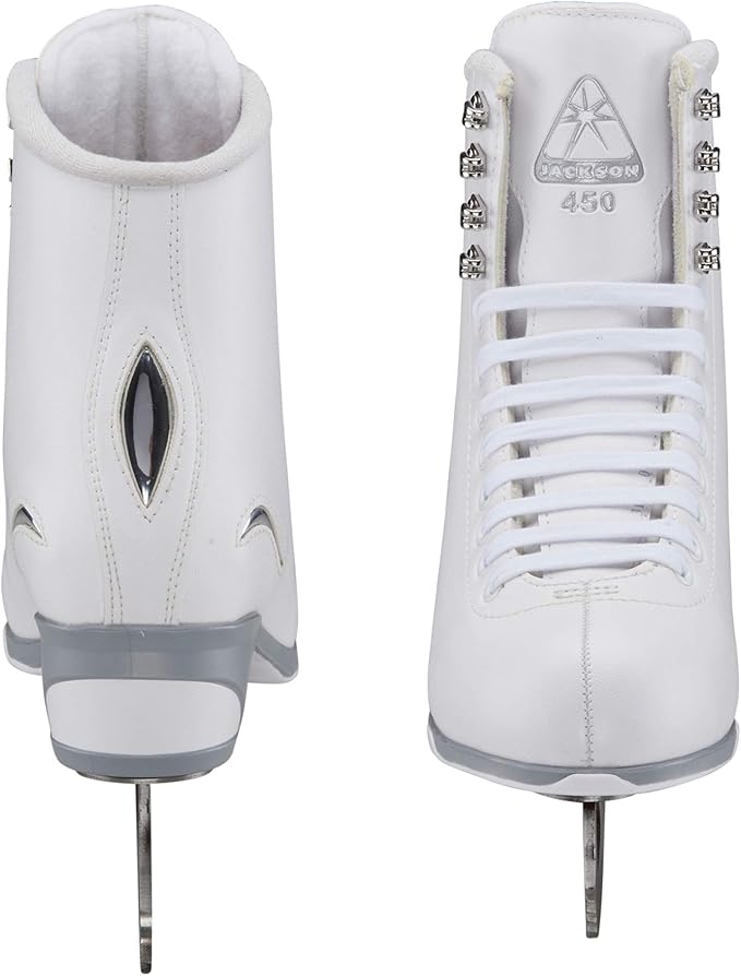 Jackson Ultima Figure Ice Skates for Women, Girls in White Color Bundle with Guardog Berry Blend Swirlz Skate Guards