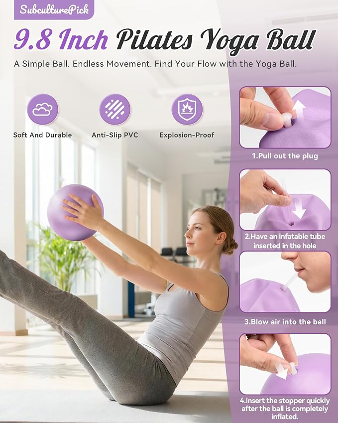 SUBCULTUREPICK Pilates Ring, Silicone Magic Pilates Rings, Lightweight & Durable Flexible Fitness Circle Exercise Equipment for Toning Arms, Thighs,Legs, Core,Yoga & Physical Therapy
