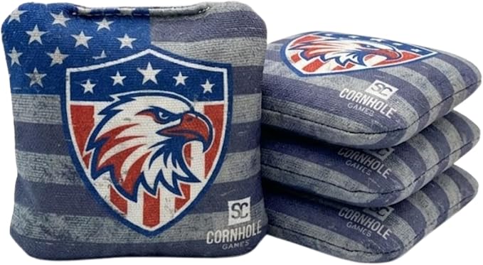 Professional Dual Sided Cornhole Bags- 16 oz 6x6 w/Premium Resin Fill - Official Tournament Slide/Stick Pro Bean Bags - Regulation/Approved
