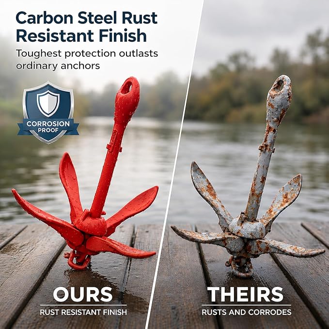 Best Marine and Outdoors Kayak Anchor, 3.5 Pound Anchor System Kit for Kayaks, Canoes, SUP Paddle Boards & Jet Skis, Fishing, Boating & Kayaking Accessories