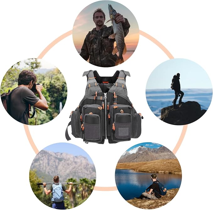 Lixada Fly Fishing Vest Fishing Jacket Breathable Polyester Mesh Design Fishing Vest