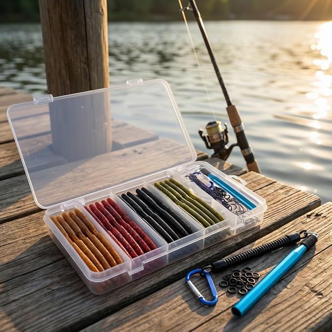 Crappie Fishing Lures Kit, 75/128/144Pcs Tube Lures Jigs Soft Plastic Baits | Includes Tube Lures, Jig Heads, Grub Worms & Swimbaits with Tackle Box for Bass, Trout, Freshwater & Saltwater Fishing