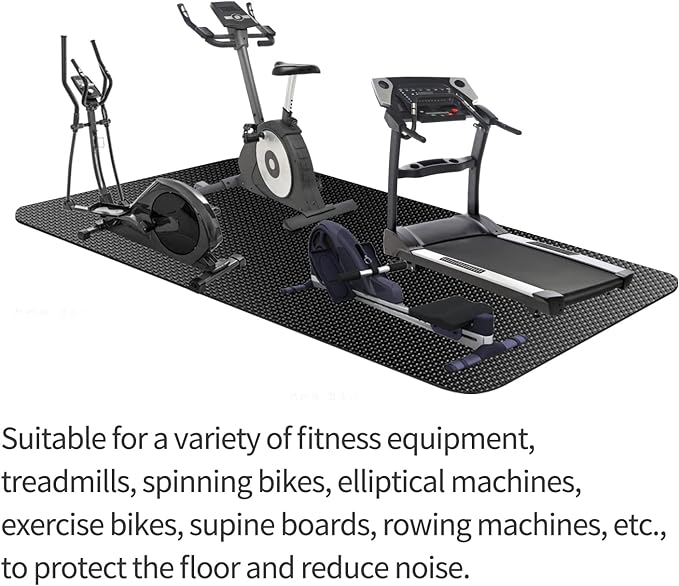 Treadmill Mat,Bike Mat Compatible with Peloton Bike Elliptical Treadmill,Folding Pad Exercise Equipment Under Exercise Trainer Pad for Stationary Indoor Spin