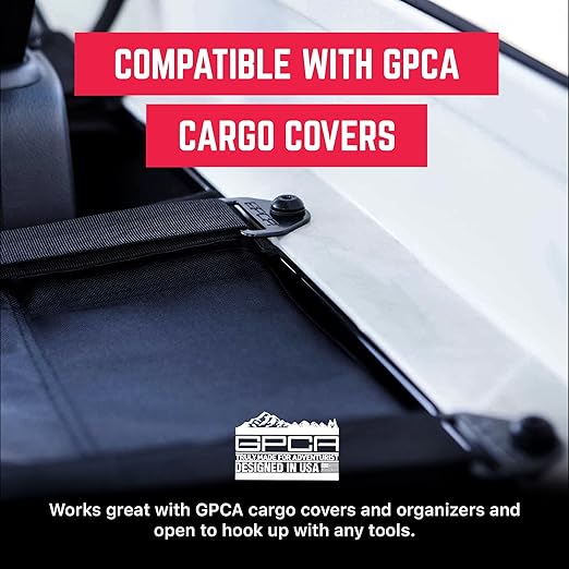 GPCA - Tie Down Metal D-Plates/D-Buckles, Easy-to-Install Truck Tie Downs, Compatible with Cargo Cover Mounts, Heavy-Duty Jeep Wrangler Accessories for 4xe, JL, JT, JK, TJ and More, 3mm, 6 Packs