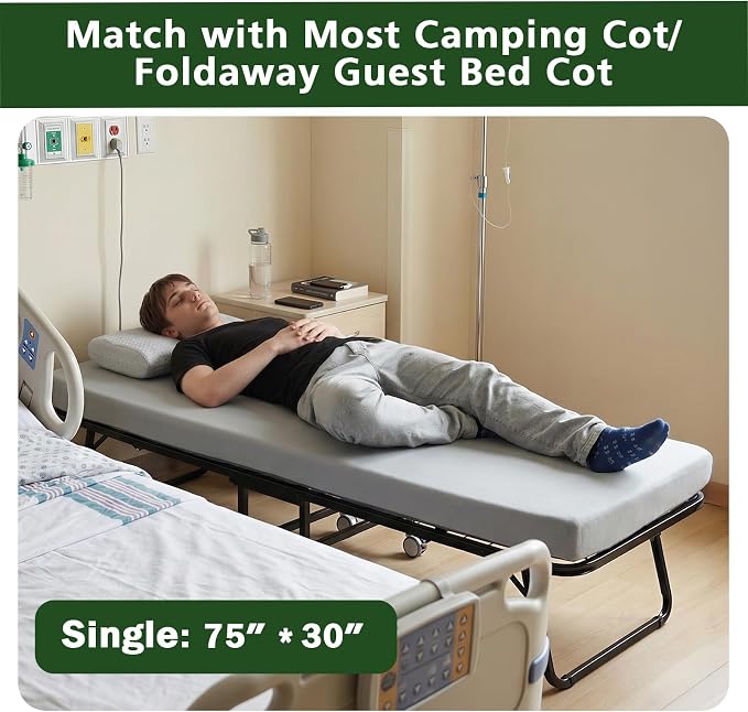3.5" Extra Thick Foam Camping Mattress, Waterproof Cover & Travel Bag, Portable Sleeping Pad for Car/Tent/Cot/SUV/Trunk/Floor/Guest Bed