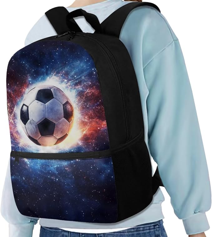 Soccer Backpack for Boys School Bag with Lunch Box Pencil Case Water Bottle Holder Set of 4 School Daypack Travel Bag Satchel Bagpack Back to School Supplies