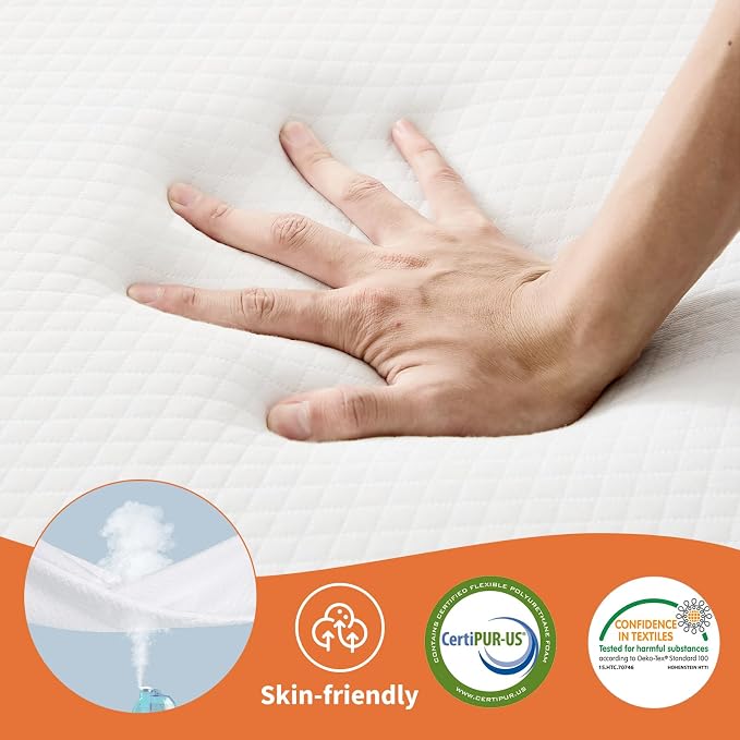 Folding Memory Foam Pads, 3" Tri-Fold Twin Topper with Washable Cover, Portable Guest Floor Bed Non-Slip for Travel Camping
