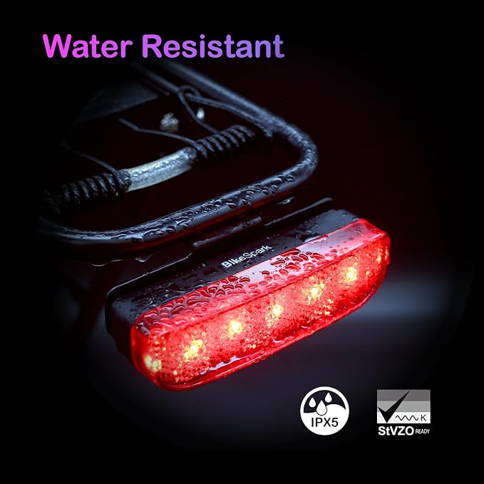 Auto-Sensing Rear Light BKS-G5, Precise Brake Sensing for Bike Cargo Rack, AirTag Mount, Type-C Rechargeable, Large Reflector, 50/80mm Bolt Spacing Mounting, Made in Taiwan