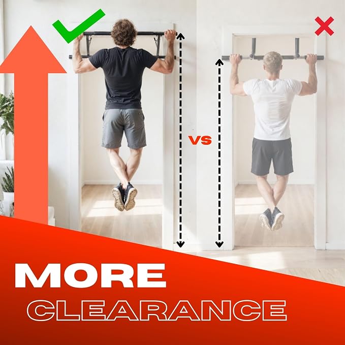 JACKAL Door Pullup Bar and Dip Bar Station - Multi Grip, Removable Dip Bars, Rigid NO WOBBLE, Easy Folding Storage, No Screws, Dip Station and Pull-up Bar for Doorway, Collapsible Dip Station, No Door Damage, High Weight Capacity, Foldable Bodyweight W...