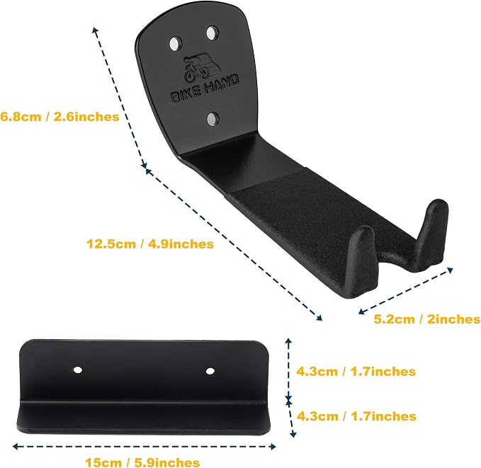 BikeHand Bike Bicycle Cycling Pedal Wall Mount Hangers - Heavy Duty Indoor Storage Stand Hook Rack - Store Your Road, Mountain or Hybrid Bikes in Garage or Home - 3 Pack