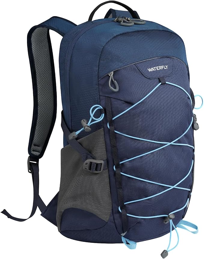WATERFLY Small Lightweight Hiking Backpack: 20L Daypack for Women Men, Multi-Pocket, Breathable Back Panel with Chest Waist Strap, Outdoor Bag Pack for Travel Trekking Camping