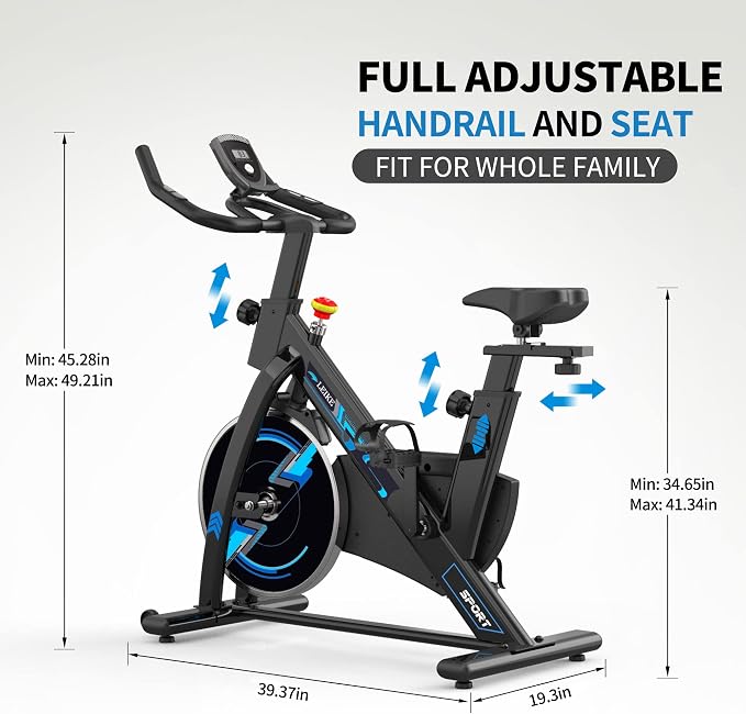 Leikefitness Exercise Bike,Indoor Cycling Bike, Stationary Bike Magnetic Resistance Quiet and Smooth for Home