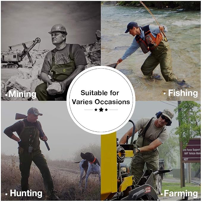 TIDEWE Chest Waders for Men Women, Waterproof Fishing Waders | Waterproof 420D 2-Ply Nylon/PVC, Lightweight Bootfoot Hunting Waders, Adjustable Suspenders, Boot Hanger
